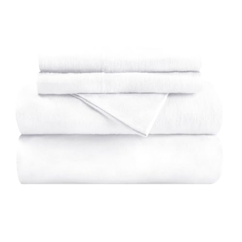 SUPERIOR Flannel-SH Sheet Set, California King, White