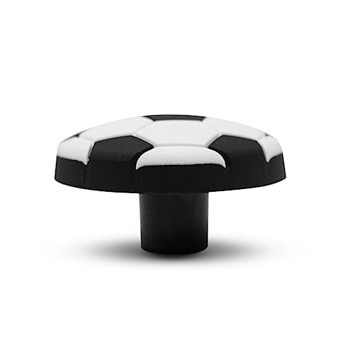 DOJA Barcelona | Möbelknöpfe Kinder + Kinderkleiderbügel | 8 Schrankknöpfe Kinder Fussball und 8 Kinder-Wandhaken Fussball | Aus Gummi und Zink-Aluminium | Kleiderhaken und Schubladenknöpfe