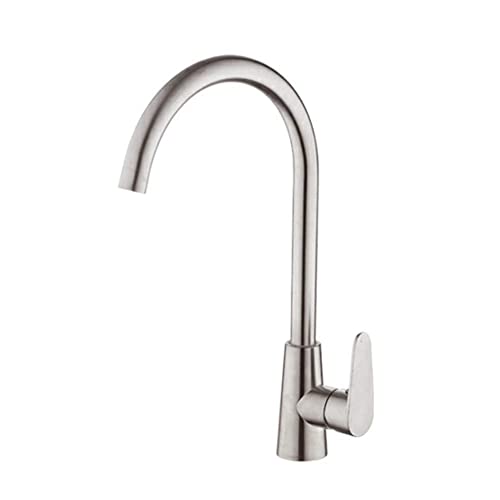 Grifo mezclador para fregadero de cocina giratorio con acero inoxidable 304 duradero