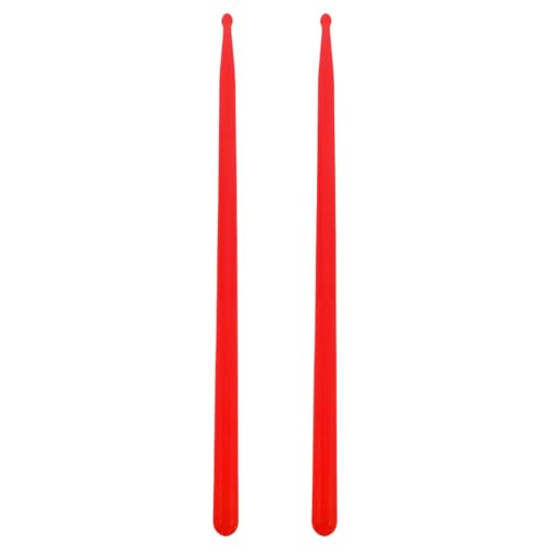 Set de baquetas de plástico con mangos antideslizantes, color rojo, para percusión de marcha, batería, batería electrónica y práctica de jazz miniatura 1