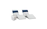 Aqua Outdoors in-Pool Chaise Set - Two Chaises - Two Headrest Pillows and One in Pool Side Table - for ledges up to 9" inches (White Granite-Navy)