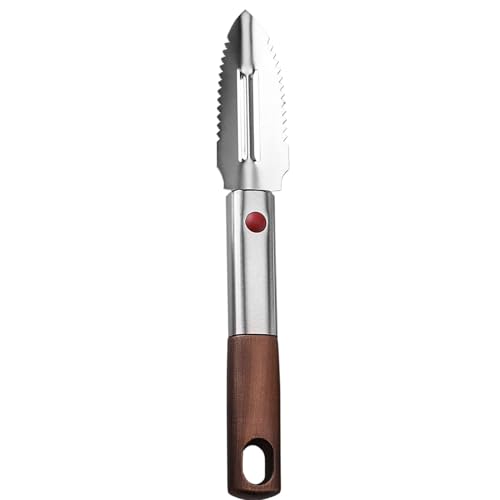 Herramienta para la eliminación de escamas de pescado, herramienta para la desincrustación de peces | Escamapesci manual 2 en 1 de acero inoxidable serrado,Pelador multifuncional para raspar las