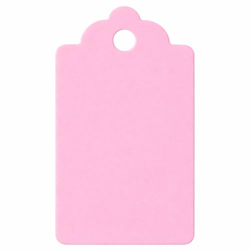 Image of CVANU 100pcs Premium Color Tag Blank Hanging with Pre-Punched Hole Tags for DIY Crafts, Gift Wrapping, Labelling & Writable Decorative Tags for All Occasions (2.85in X 1.7in) Light Pink2