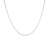 DEARMAY Silver Plated Herringbone Necklace for Women Dainty Sterling Silver Necklace Sterling Silver Choker Thin Snake Chain Necklaces