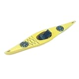 1:64 Kayak Model Sand Table Scenes Decorative Ship Model Single Person Kayak for Photography Props Layout Accessories Decor, Yellow