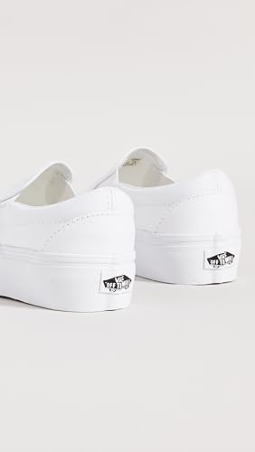 Vans Vans Women's Classic Slip On Platform Sneakers, True White, 6 Medium US