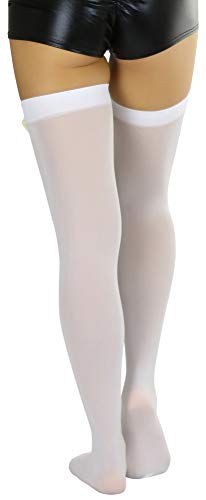 ToBeInStyle Women’s Beautiful Satin Bow Opaque Thigh High Stockings2