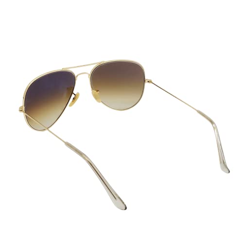 Image of Louis Kouros Armstoner Aviator Classic Trendy 3026 sunglasses | Mirror Lens | 400 UV Protected | For Men's Women's | Medium | 62mm Lens Width