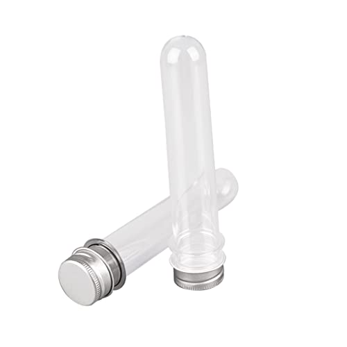 KICHOUSE 10pcs Test Tube with Cover Test Tubes with Lids Test Tube Rack Test Tubes Refillable Test Tube Bottles Containers Portable Test Tubes Clear Test Tube Mask Paste Test Tubes