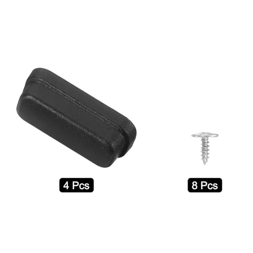 uxcell 4Pcs Luggage Replacement Pads, Plastic Luggage Stand Feet Stud, Suitcase and Travel Gear Bottom Side Accessories with Self-Tapping Screws, Black (42x19x13mm)3