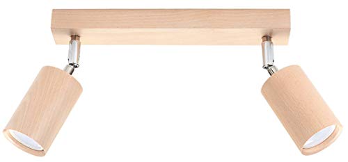 Image of SOLLUX lighting Ceiling Lamp Berg 3 Natural Wood 30