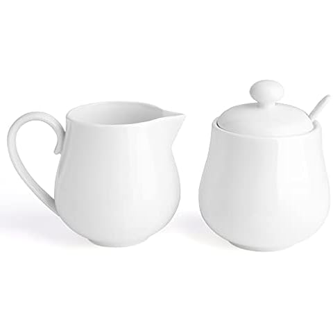 Sweese 480.101 Porzellan Zucker und Sahnekännchen Set Kaffeeservice 3-teilig Cover