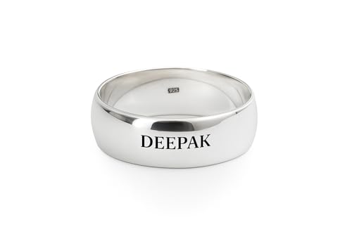 Image of Sechi 925 Sterling Silver Plain Customized Band Ring for Mens and Women | 925 Stamped Stacking Thumb Finger Ring Boys & Girls | Gift for him her | Chandi Ring | Thumb Ring |Unisex Jewellery