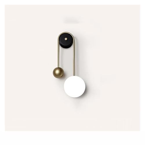 Aplique LED de pared de diseño esferico dorado y voltaje universal