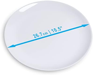 STACKABLES ~ Pack of 20 White Plates ~ 10.5 Inch Round Hard Plastic Reusable Plate ~ Multi-Purpose Lunch & Dessert Plates for Weddings Parties & Catering