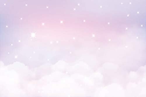 Miniatura 4 de Yeele Telón de fondo de nube dulce y colorido de 7 x 5 pies, diseño de estrellas parpadeantes, fondo de fotografía, princesa, niña, recién nacido,