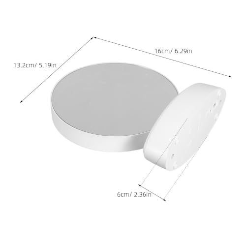 HEANUJJ 白色の丸型LEDライト付きミニマリストデザインのUSBおよび3 AAA電池対応卓上鏡トンネル効果付きメイクアップ照明寝室やベッドサイドテーブルに最適なちらつき防止ライト