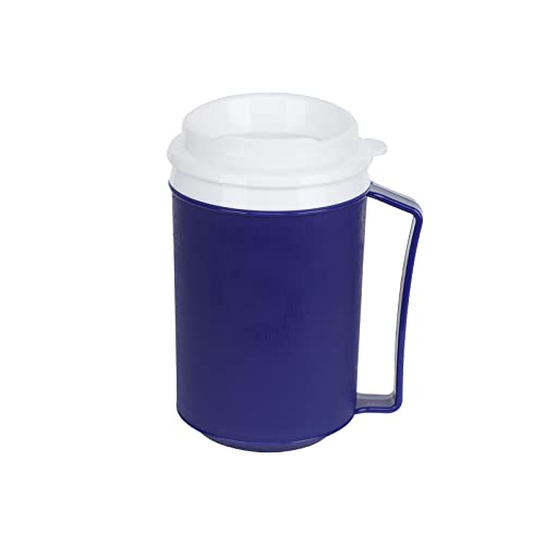 XGOPTS Non Spill Cup for Disabled Men Women Plastic Drinking Beaker Feeding Beaker Mug with Easy Grip Handle Disability Aids Cup with Anti Splash Spout and Lid Travel Mug for Kids Elderly