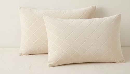 Image of Filymore Embosed Cream berfi Pillow Covers Set of 2 Covers| Made with Pure Microfiber Soft & Skin Friendly Pillow Cases | Size (17 x 27 inch (Cream).