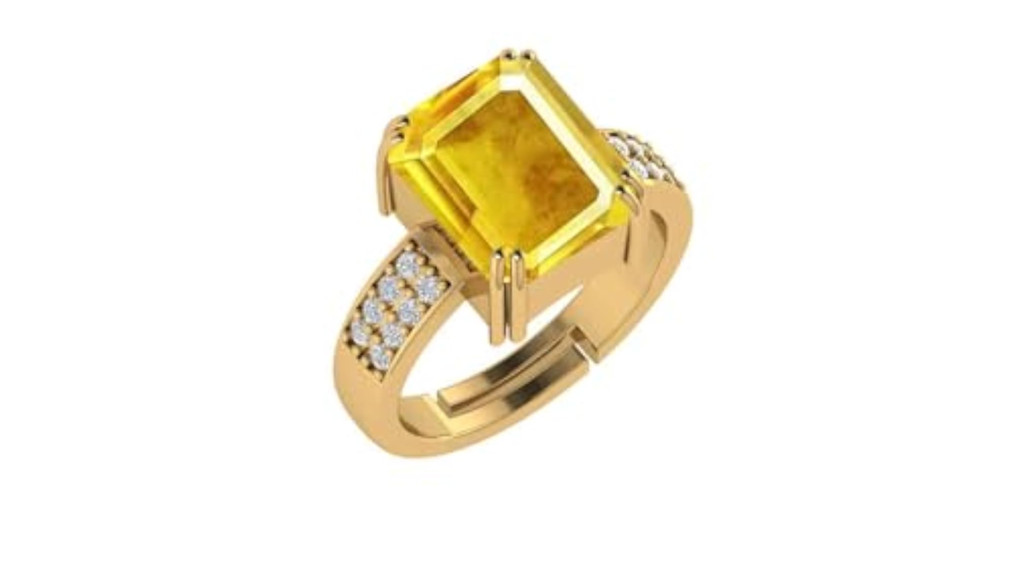 Men's & Women's Certified Yellow Sapphire Ring