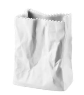 Vase Design Rosenthal "Do Not Litter" En Porcelaine Blanche - 22 Cm - Neuf Sous Emballage
