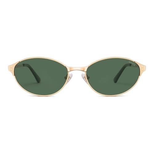 Image of SOJOS Retro Oval Polarized Sunglasses for Women Men, Trendy Chic Cat Eye 90s Y2K Sunnies SJ1266