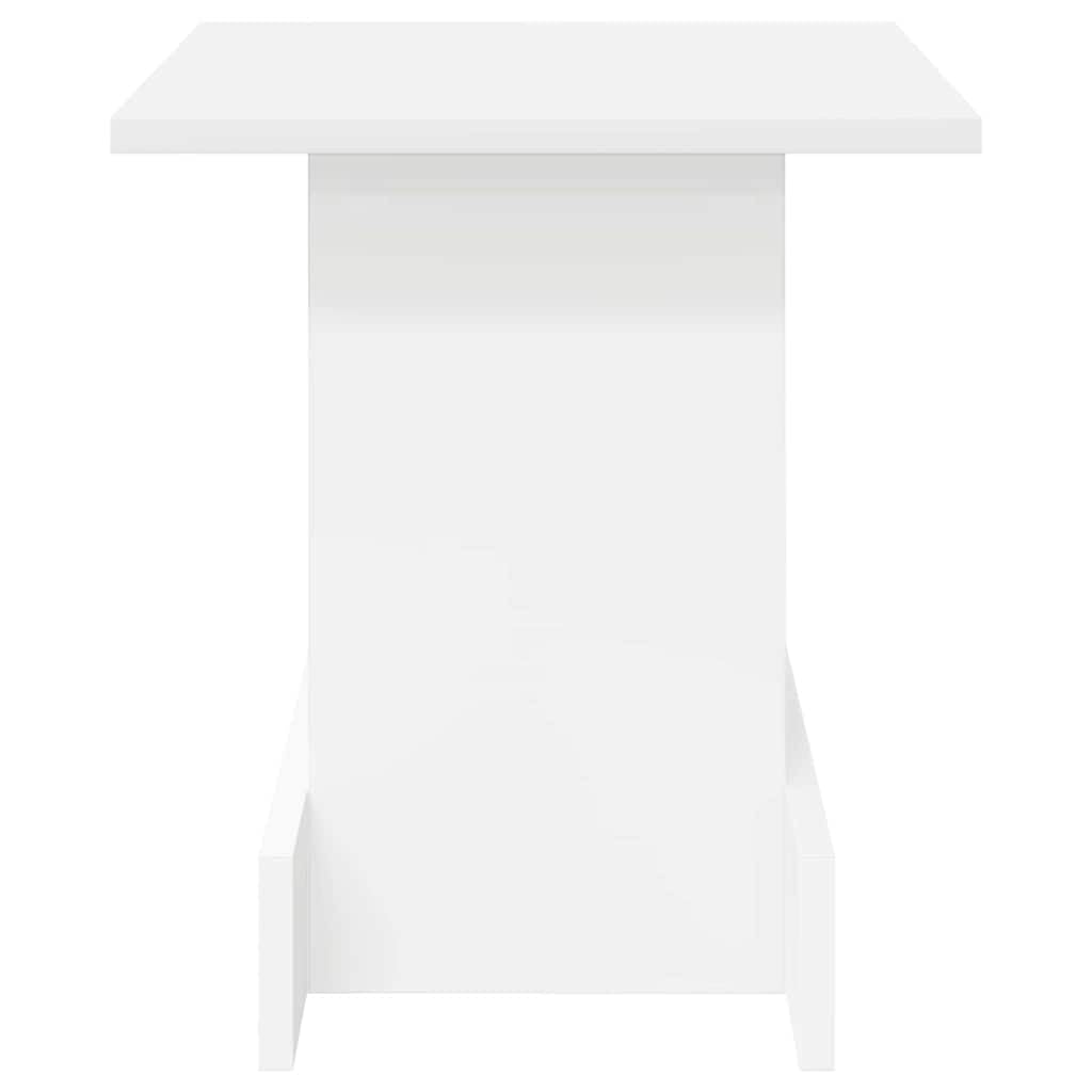 Mesa auxiliar blanca 35,5 x 35 x 40 cm, pequeña mesa de centro de madera moderna con espacio de almacenamiento y estantes para salón y oficina