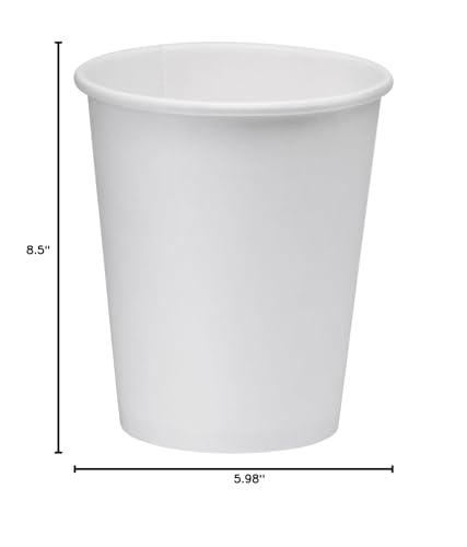 Image of NYHI 200 Pack 6 oz White Small Disposable Paper Coffee Cups Hot Cold Beverage Drinking Cup for Water Juice Espresso Tea Ideal for Water Coolers Party