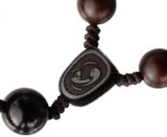 Miniatura 4 de Rosario de madera de azufaifo de 5 décadas, cuentas de 100.472 in