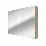 AcquaVapore by Sandra Jentho Spiegelschrank Badspiegel Badezimmer Spiegel City 100cm braun Eiche mit 5W LED-Strahler/Energiebox