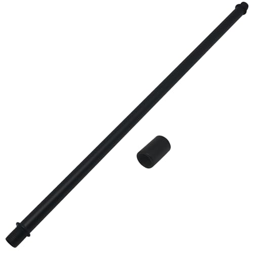 Image of 2pcs Black M10 Straight Pipe Lamp Stem Kit with Connector,Threaded Extension Rod Metal Lamp Parts Replacement,with 2pcs M10 Connector(Length:300mm /11.81 inch)