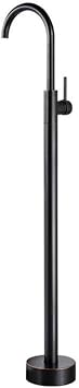 Bathtub Faucets Bath Tub Sink Mixers Floor Mounted Black Brass Free Standing Hot and Cold Shower Set Luxury Hand Shower TapBlack