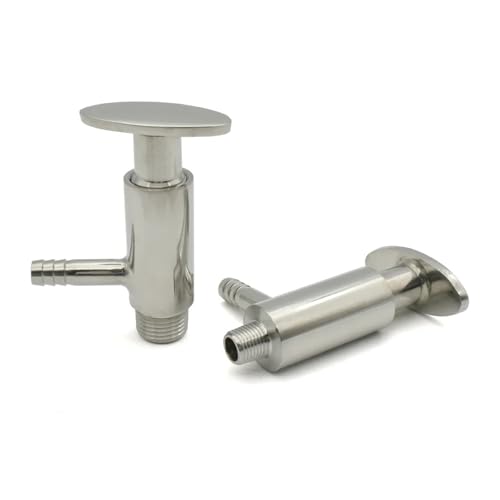 DSZUJTYROP 1PC 1/2' BSP Thread, 10mm Hose Hook Clamp SS304 Stainless Steel Sampling Valve Manual Handle