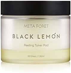 METAFORET Black Lemon Peeling Toner Pad 60 Sheets/Facial exfoliating Pads, Perfect Solution for Dead Skin Cells, Non-irritating Moisture Boost Toner