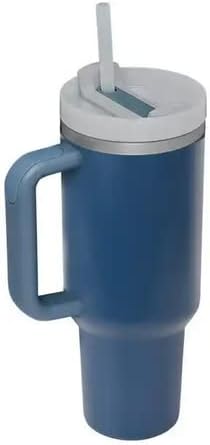 Miniatura 1 de Vaso de aventura Quencher de 40 onzas con asa y tapa con popote, vasos aislados de acero inoxidable, taza de viaje para bebidas frías y calientes,