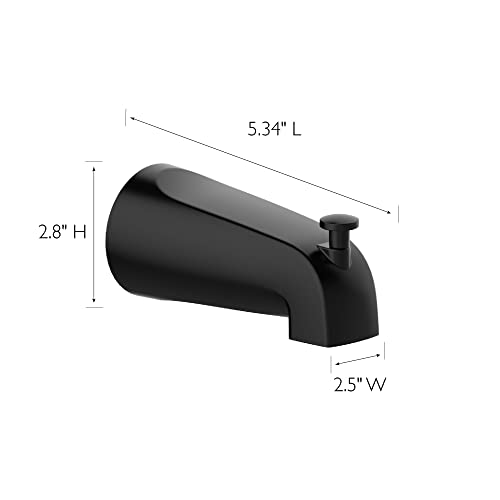 Design House 595629 Slip-On Pull-Up Wall Mount Tub Diverter Spout For Bathroom, Matte Black, 3-7" #TOP1