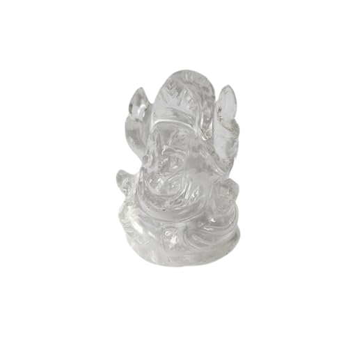 Image of Soulwise Clear Quartz Ganesha Idol - Hand-Carved 2-Inch Crystal Ganesha Statue for Clarity Positivity and Spiritual Energy