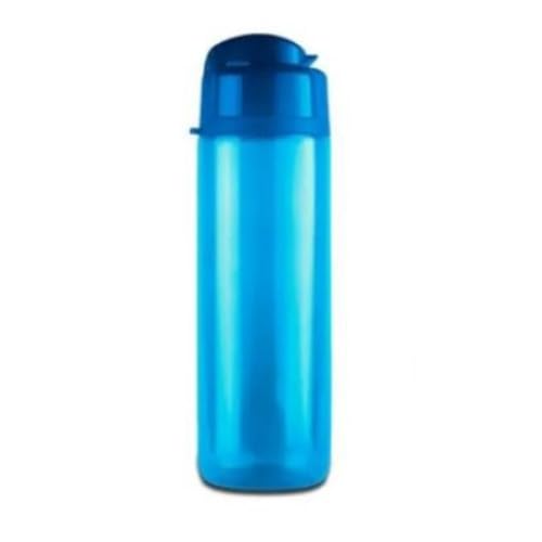 Garrafa de água Verão de plástico livre de BPA com tampa de reservatório de garrafa, 700 ml (Azul)