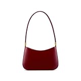 FGJHJTXHSG Bolso de hombro Bolso Baguette de cuero genuino, bolso hobo de viaje diario con textura premium(Wine Red)