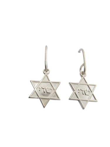 Boucles d'oreilles Étoile de David argent anti-allergie symbole Juif
