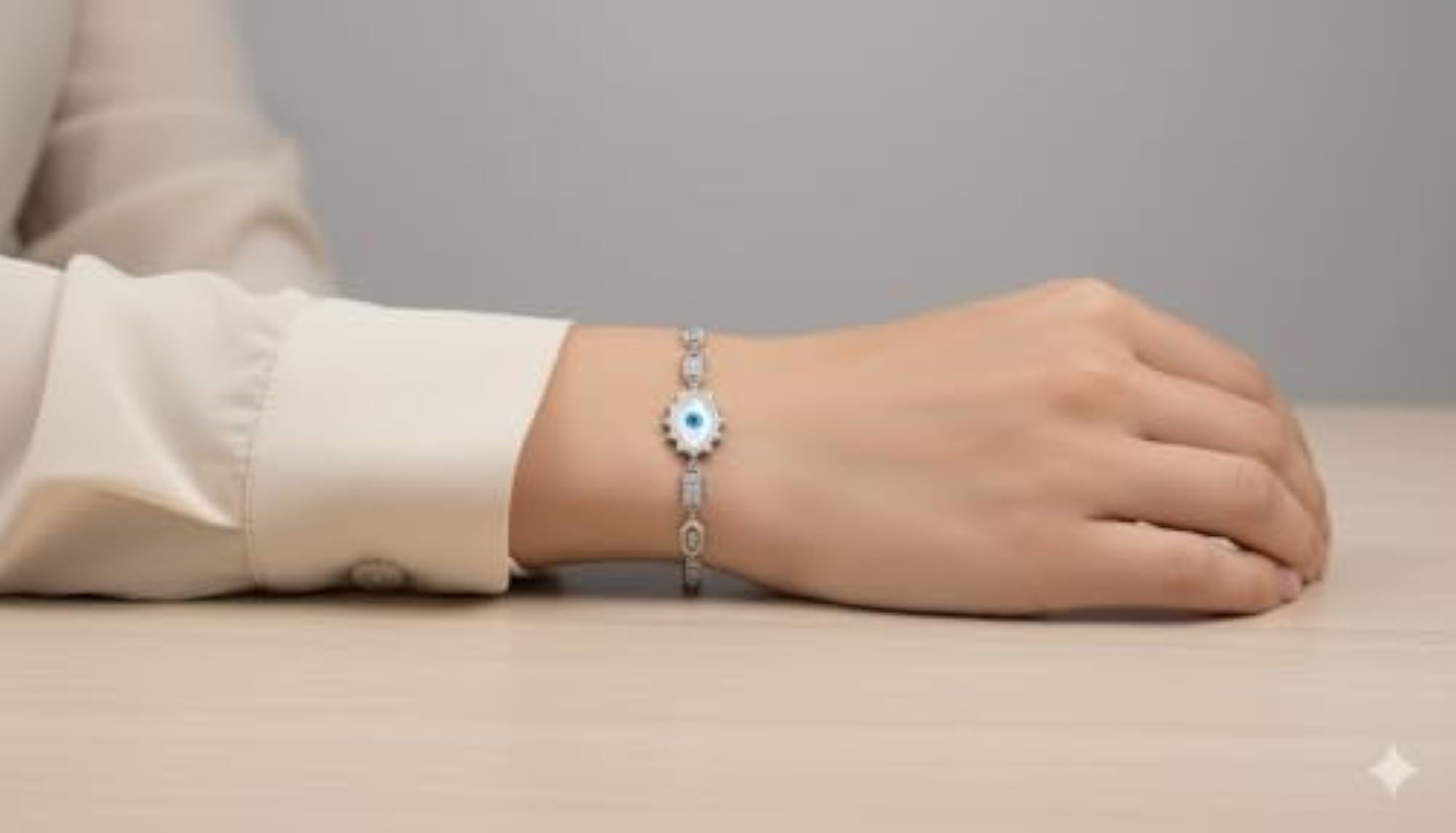 Women's 925 Sterling Silver Blue Evil Eye Bracelet