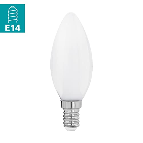 Eglo LED Candle Light Bulb Milky, Opaque E14 Edison lamp, 4 watt (Equivalent to 40 watt), 470 Lumen, Warm White Glow - Image 2