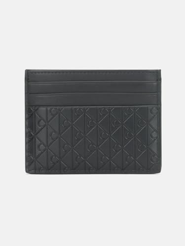 Image of Calvin Klein Logo black leather card wallet