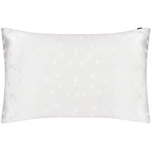LILYSILK Silk Pillowcase on Hair and Skin 19 Momme Mulberry Silk, Zipper Closure, Star Jacquard Pillow Cover Silk Natural White, King 20x36