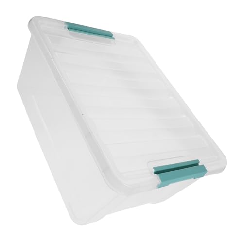 Boîte de rangement transparente en plastique empilable avec couvercle à clip pour maison