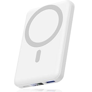 AOGUERBE Mag-Safe Wireless Power Bank, Magnetische Powerbank 10000mAh mit USB C in&Out, 22, 5W Schnellladung Akkupack Induktives Laden kompatibel mit iPhone 17/16/15/14/13/12/11/Pro/Pl... Max Series