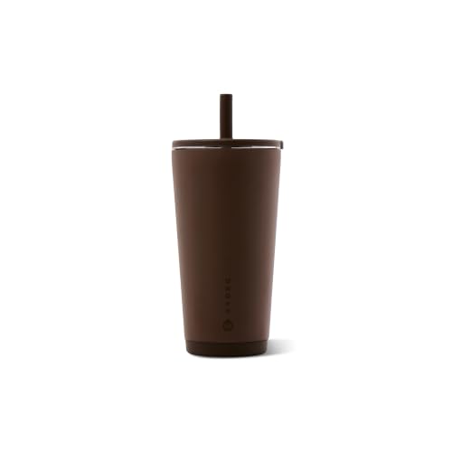 HydroJug Everyday Tumbler 20 oz, Ceramic-Lined Straw Cup, Chestnut