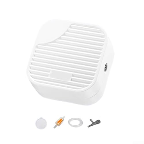 Bomba de oxígeno para pecera de 345 W con reducción de ruido y control preciso de volumen de aire de 2 53 lmin, incluye válvula de retención de manguera y válvula reguladora (4 W)