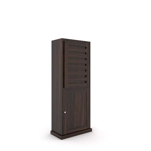 Image of SUNCOM Sheesham Wood Study Desk with Bookself & Storage Cabinet - Wooden Study Table with Cupboard - Study Table for Students Wooden (Walnut Finish)