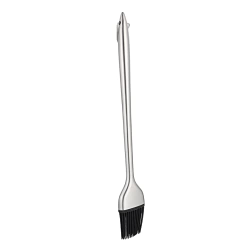 HEMOTON cepillo de barbacoa cepillo de aceite parrilla pincel cocina brocha cocina cepillo de silicona cepillo de silicona para el hogar acero inoxidable 304 Silver